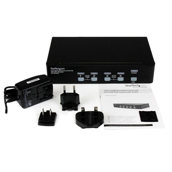 StarTech.com 4 Port High Resolution USB DVI Dual Link KVM Switch with Audio