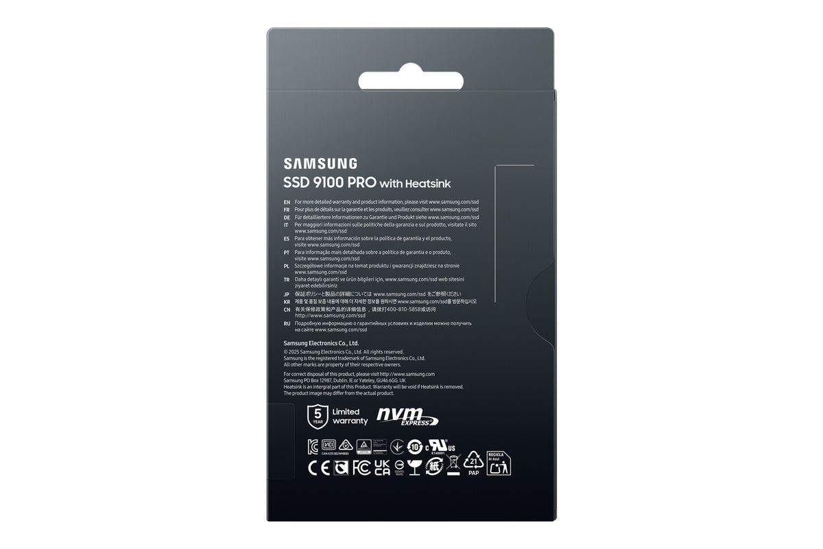 Samsung 9100 PRO Heatsink PCIe® 5.0 NVMe™ M.2 SSD - 4 TB