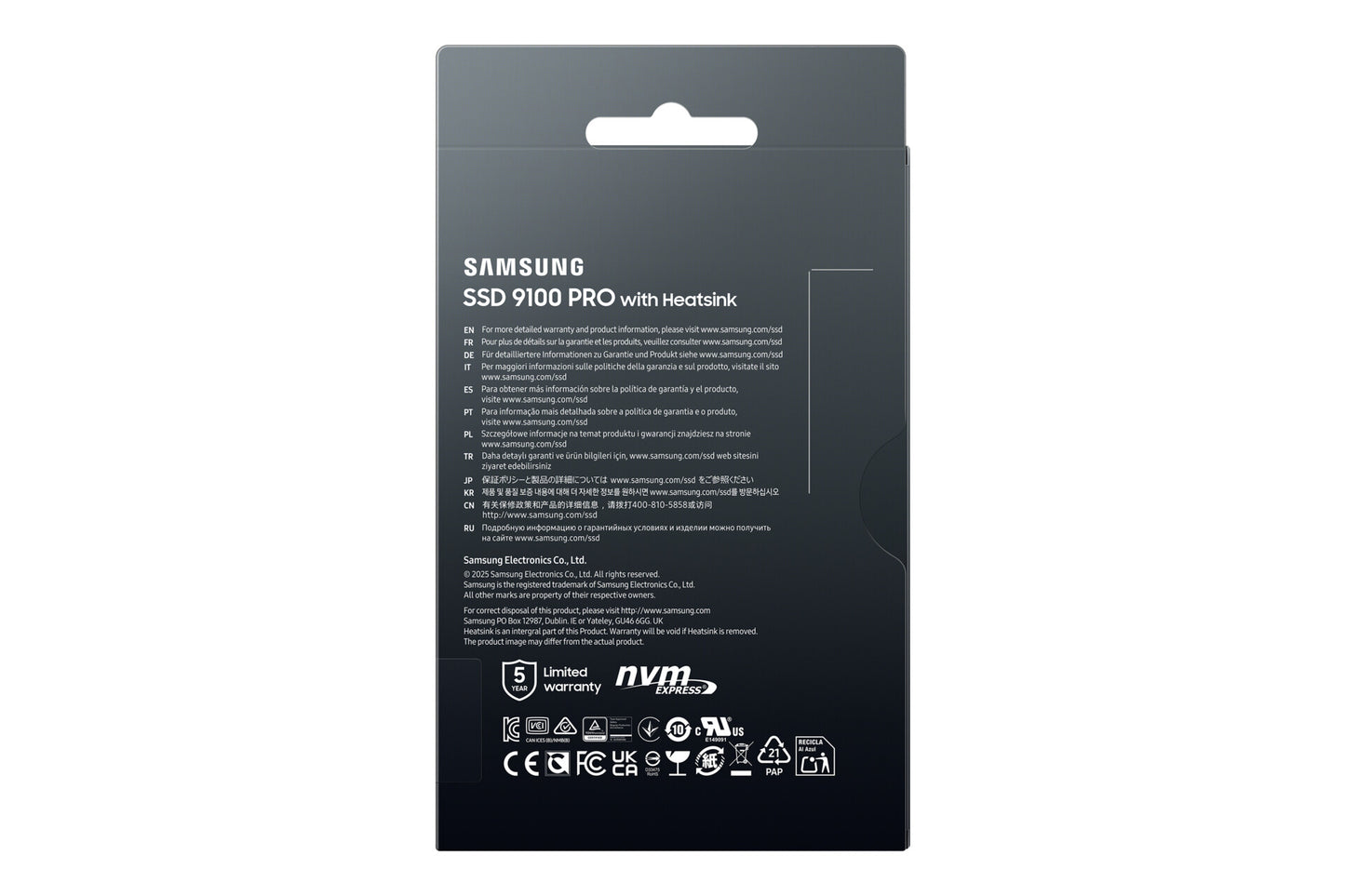 Samsung 9100 PRO Heatsink PCIe® 5.0 NVMe™ M.2 SSD - 2 TB