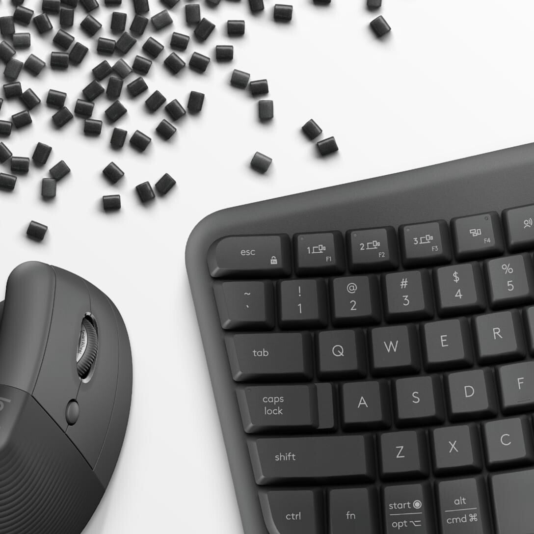 Logitech Wave Keys and Lift Combo keyboard Mouse included Universal Bluetooth QWERTZ German Graphite