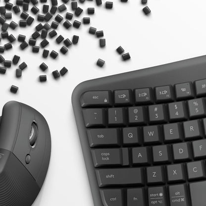 Logitech Wave Keys and Lift Combo keyboard Mouse included Universal Bluetooth QWERTZ German Graphite