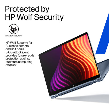 HP EliteBook X Flip G2i 14 inch Notebook Next Gen AI PC Wolf Pro Security Edition Copilot+ PC Intel Core Ultra 7 356H Hybrid (2-in-1) 35.6 cm (14") Touchscreen 3K 32 GB LPDDR5x-SDRAM 512 GB SSD Wi-Fi 7 (802.11be) Windows 11 Pro Blue