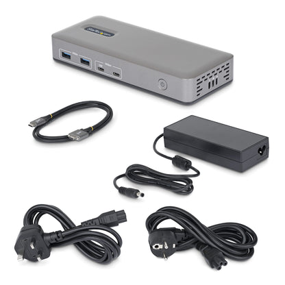 StarTech.com Dual-Monitor USB-C Docking Station, DisplayPort, 4K 60Hz, 100W Laptop Charging, 1GbE, Driverless, Multi-Monitor Dock For Windows