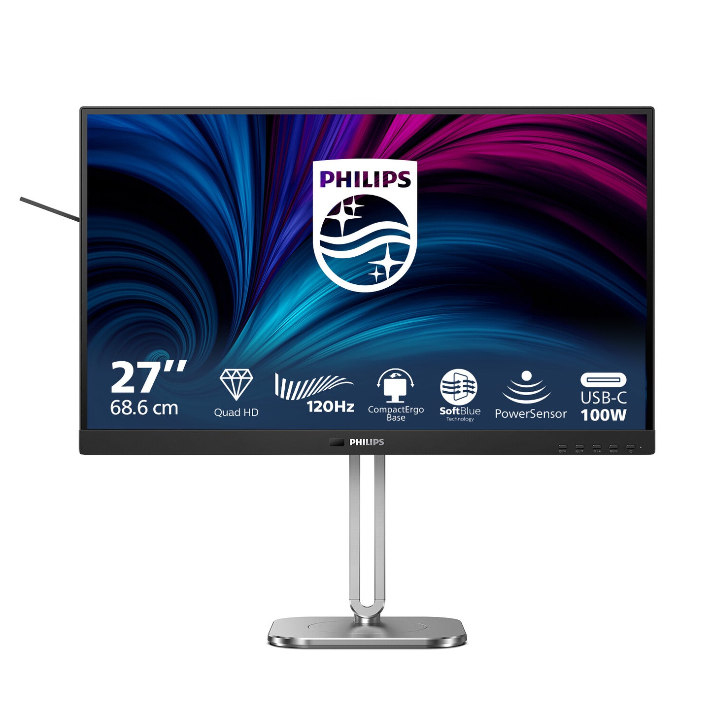 Philips 27B2U4601/00 computer monitor 68.6 cm (27") 2560 x 1440 pixels Quad HD LCD Grey