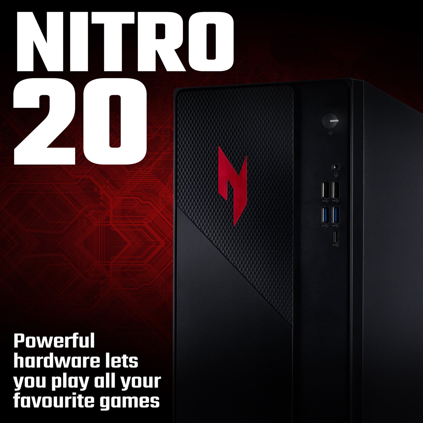Acer NITRO 20 N20-101 Gaming Desktop - Intel Core 5-210H, 16GB, 512GB SSD, Nvidia GeForce RTX 5060, Windows 11, Black
