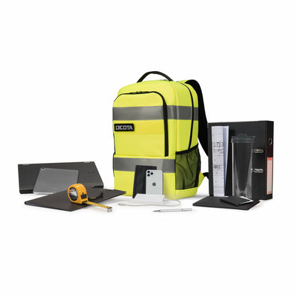 DICOTA P20471-17 backpack Rucksack Black, Grey, Yellow Recycled polyethylene terephthalate (rPET)