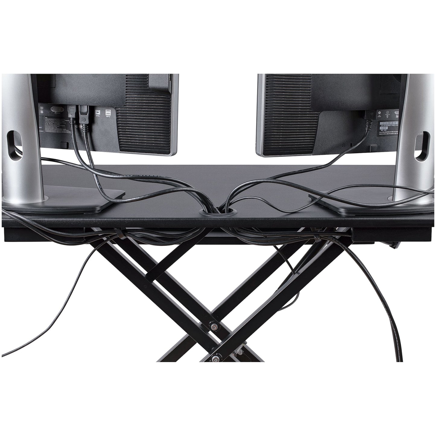 StarTech.com Corner Sit Stand Desk Converter with Keyboard Tray - Large Surface (35" x 21") - Height Adjustable Ergonomic Desktop/Tabletop Standing Workstation - Supports Dual Monitors - TAA