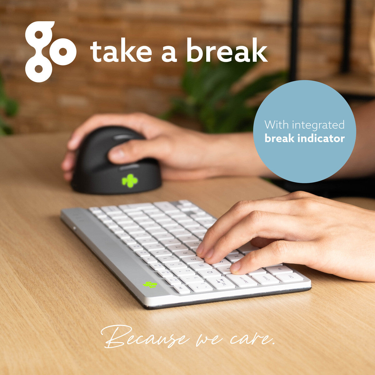 R-Go Tools Ergonomic keyboard R-Go Compact Break, compact keyboard with break software, QWERTY (IT), Bluetooth, white