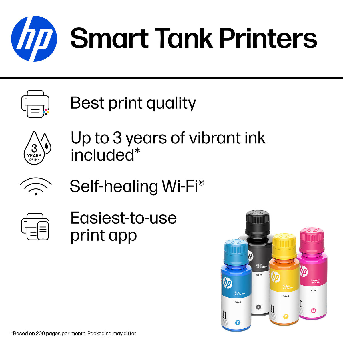 HP Smart Tank 7005 Wireless All-in-One Color Printer, Two-sided printing; Copier, Scanner