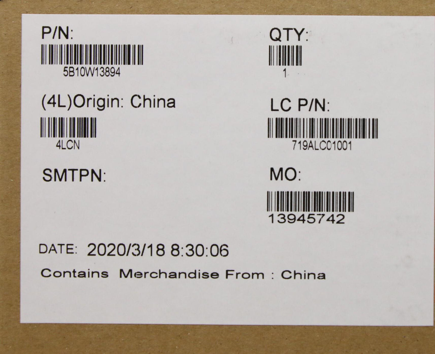 Lenovo 5B10W13894 laptop spare part Battery