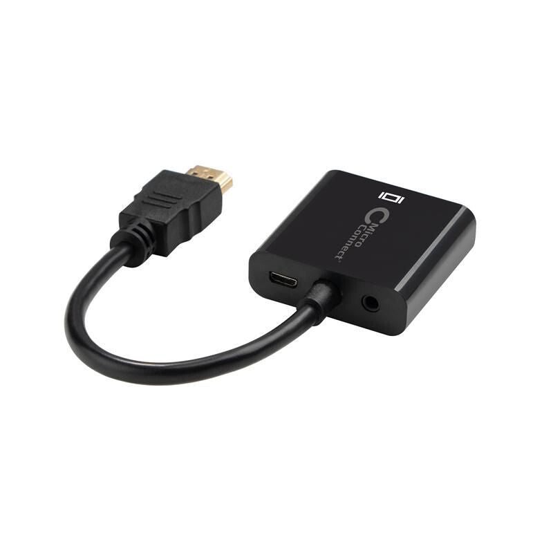 Microconnect HDMVGA2B video cable adapter 0.15 m VGA (D-Sub) HDMI Type A (Standard) Black