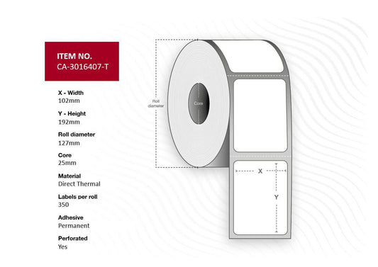Capture CA-3016407-T printer label White