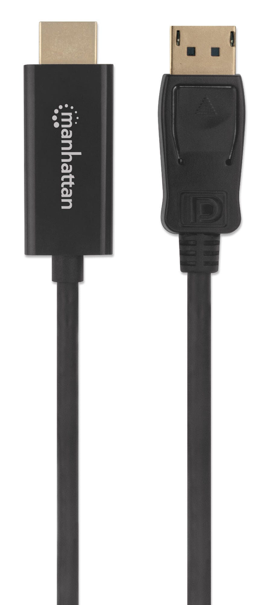 Manhattan DisplayPort 1.1 to HDMI Cable, 1080p@60Hz, 1.8m, DP With Latch, Black, Not Bi-Directional, Three Year Warranty