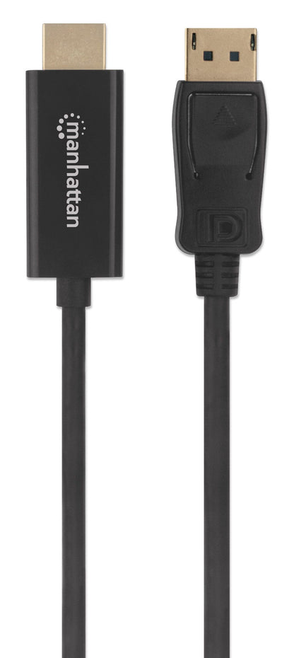 Manhattan DisplayPort 1.1 to HDMI Cable, 1080p@60Hz, 1.8m, DP With Latch, Black, Not Bi-Directional, Three Year Warranty