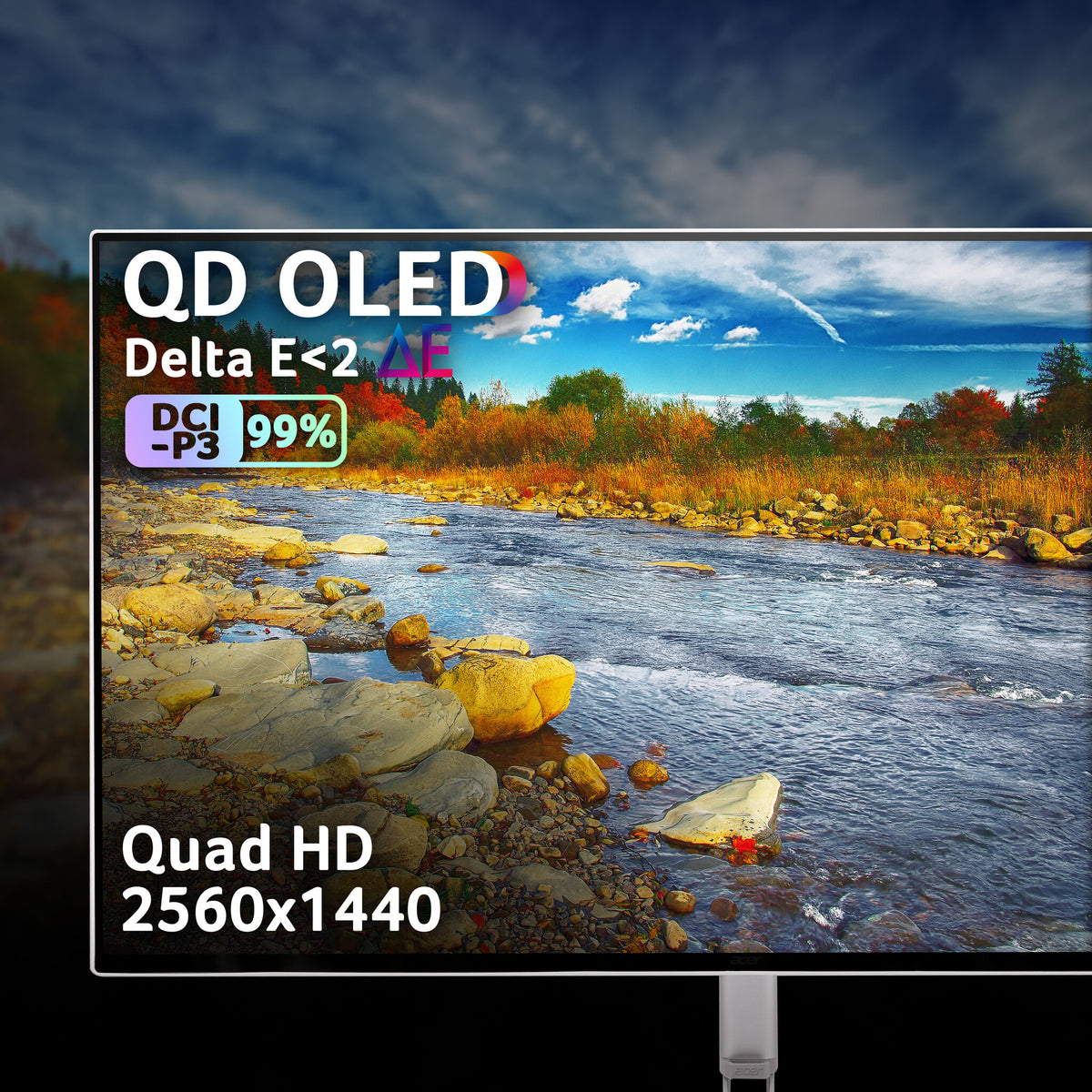 Acer CE270UX QD-OLED monitor - 26.5" Quad HD (2560x1440), QD-OLED, 240Hz, 0.03ms, FreeSync Premium, HDR10, white