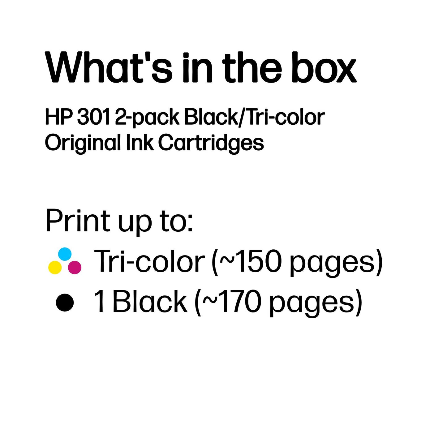 HP 301 2-pack Black/Tri-color Original Ink Cartridges