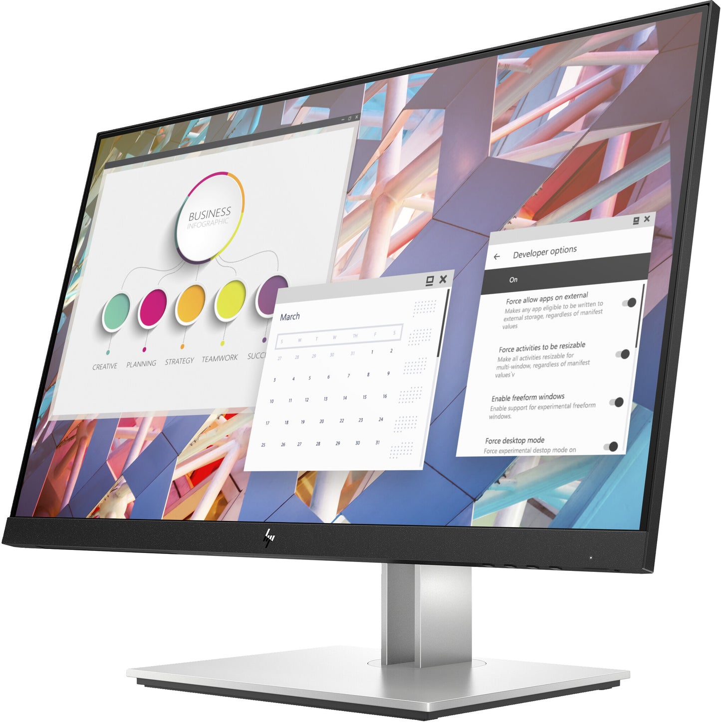 HP E24 G4 computer monitor 60.5 cm (23.8") 1920 x 1080 pixels Full HD LED Black, Silver
