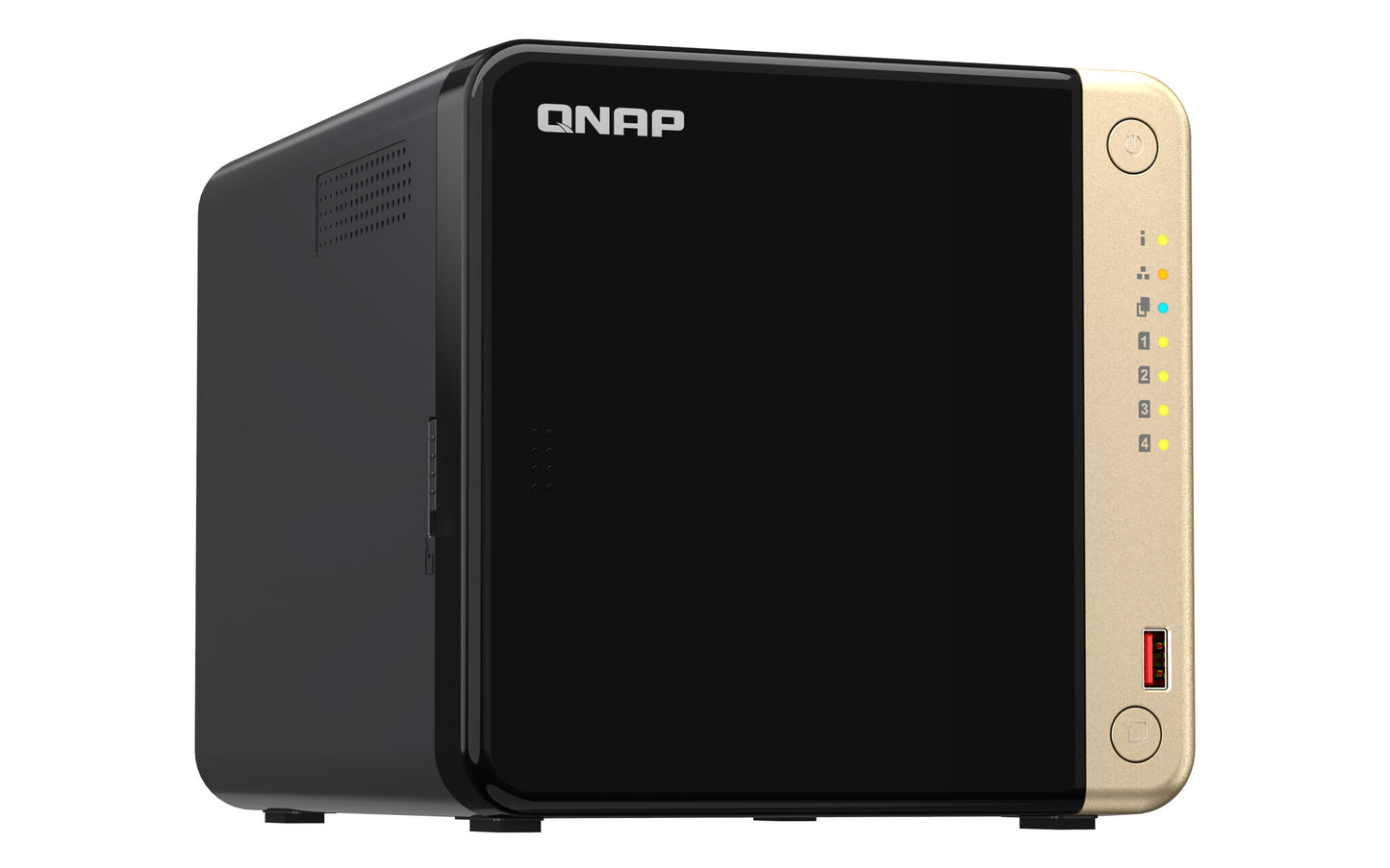 QNAP TS-464 NAS Tower Intel® Celeron® N5095 8 GB DDR4 24 TB HDD QNAP Turbo System Black, Gold