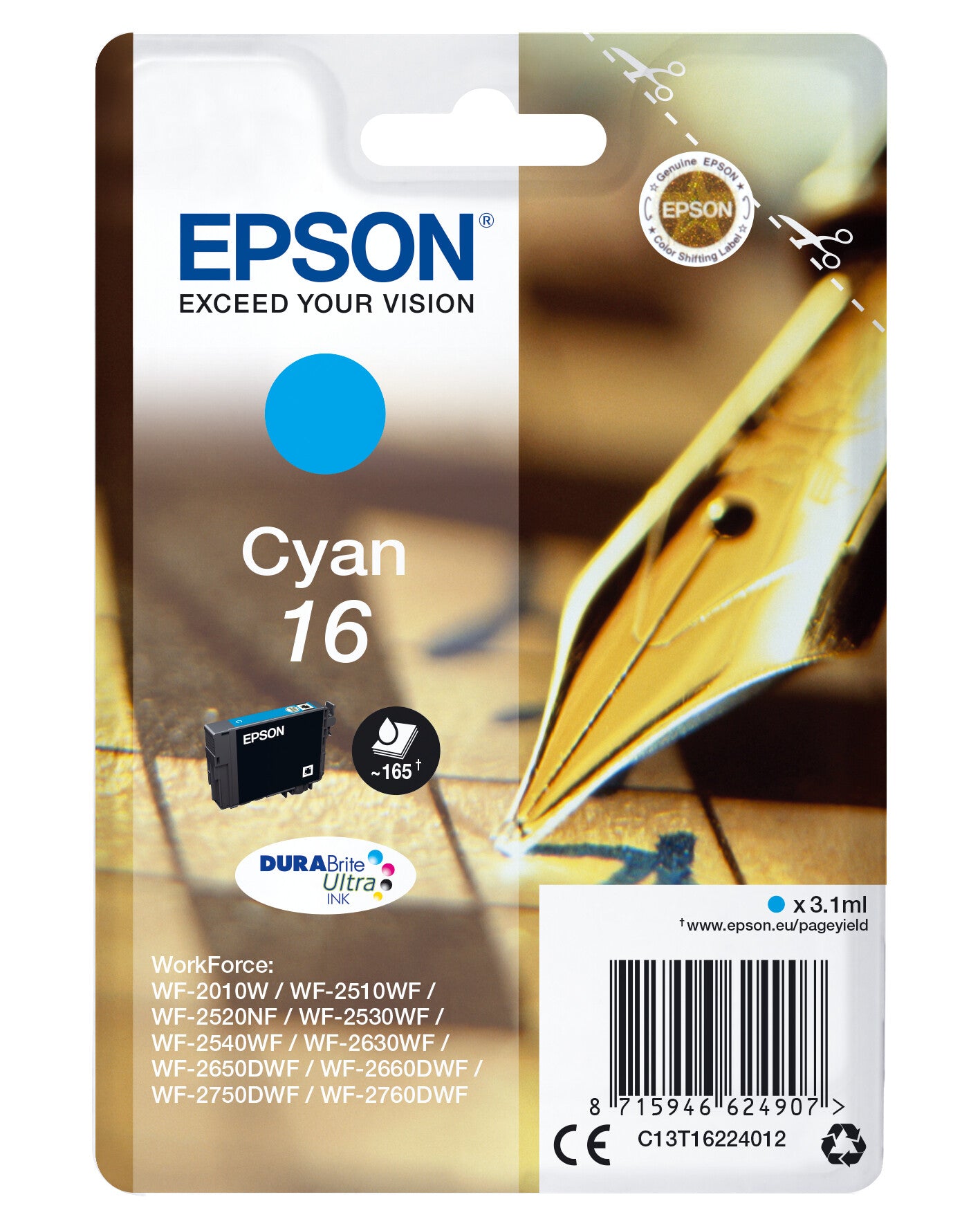 Epson Pen and crossword Singlepack Cyan16 DURABrite Ultra Ink