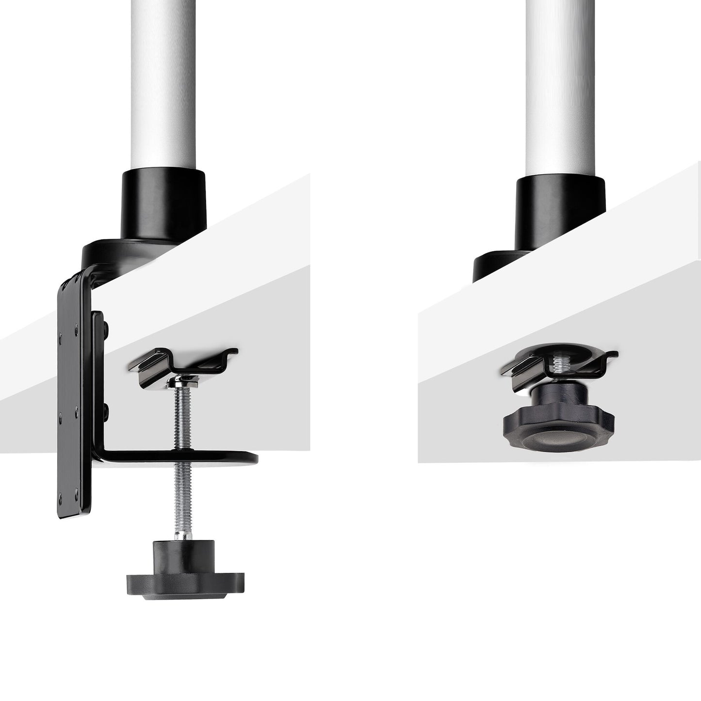 StarTech.com Monitor Desk Mount For 27in 16:9 or 30in 21:9 Ultrawide Screens, VESA 75x75/100x100, Tool-Less Arm Adjustments, C-Clamp/Grommet, Spring-Assisted Arm