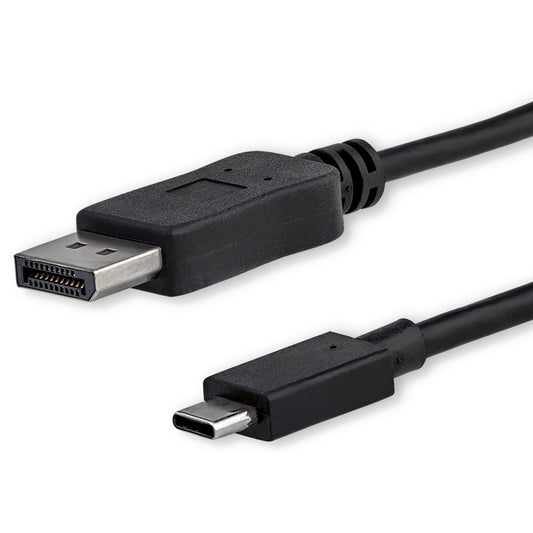 StarTech.com 6ft (1.8m) USB C to DisplayPort 1.2 Cable 4K 60Hz - USB-C to DisplayPort Adapter Cable HBR2 - USB Type-C DP Alt Mode to DP Monitor Video Cable - Works with Thunderbolt - Black