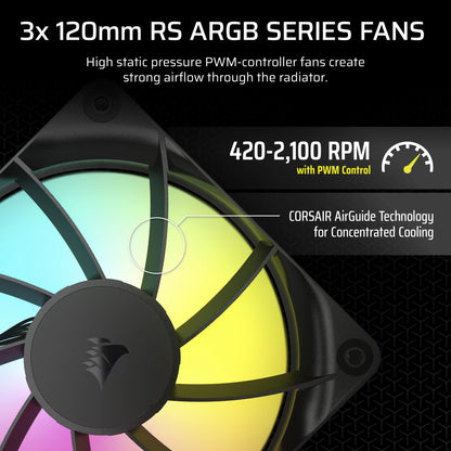 Corsair Nautilus 360 RS ARGB Processor Air cooler Black
