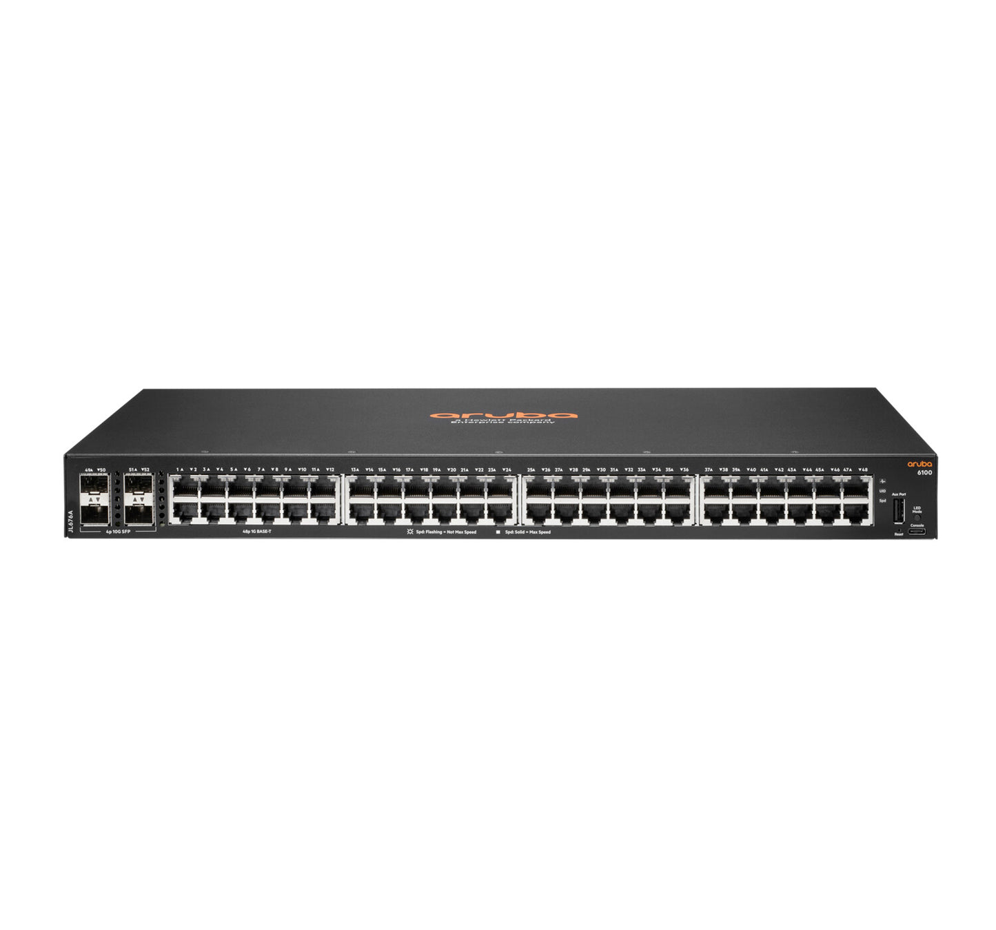 HPE Aruba Networking Aruba 6100 48G 4SFP+ Managed L3 Gigabit Ethernet (10/100/1000) 1U Black