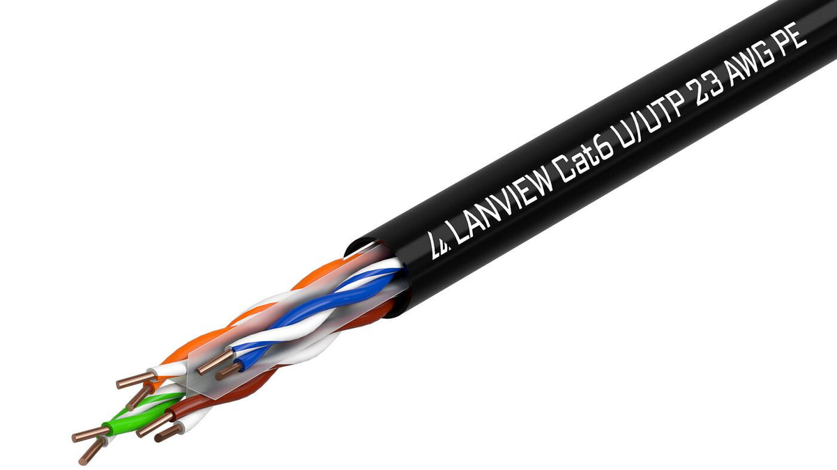 Lanview LVN122151 networking cable Black 305 m Cat6 U/UTP (UTP) Round