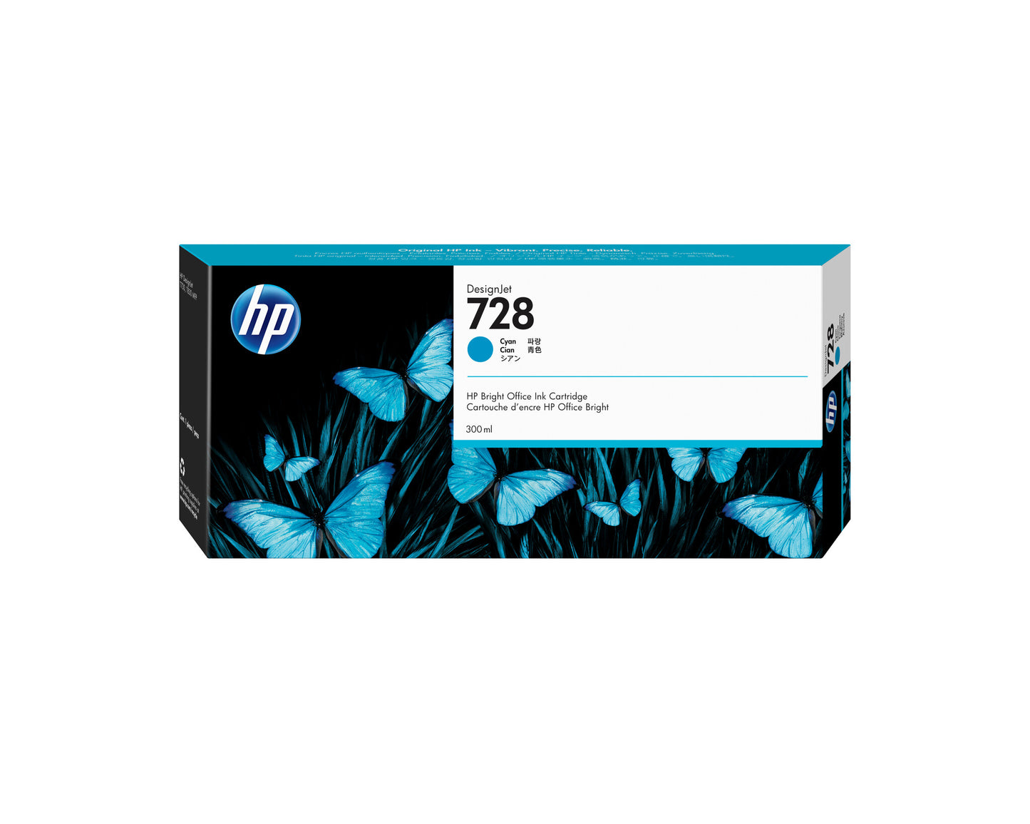 HP 728 300-ml Cyan DesignJet Ink Cartridge