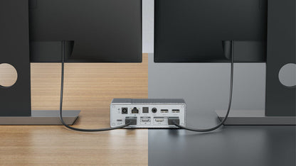 HYPER HDG215-EU laptop dock/port replicator Wired USB 3.2 Gen 1 (3.1 Gen 1) Type-C Silver