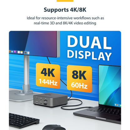 StarTech.com 2.6ft (80cm) Thunderbolt 5 Cable, 80Gbps/Up to 120Gbps, 240W PD, 8K 60Hz, Certified Thunderbolt Cable - Compatible w/Thunderbolt 4/USB4/USB-C