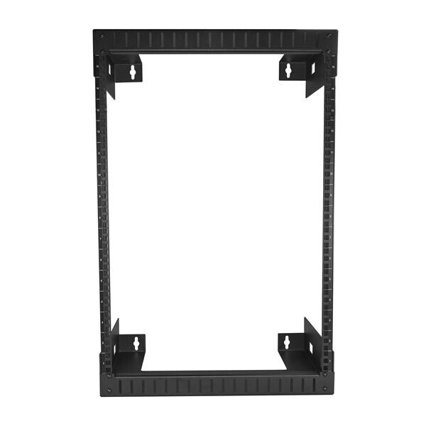 StarTech.com 15U 19" Wall Mount Network Rack - 12" Deep 2 Post Open Frame Server Room Rack for Data/AV/IT/Computer Equipment/Patch Panel with Cage Nuts & Screws 200lb Capacity, Black