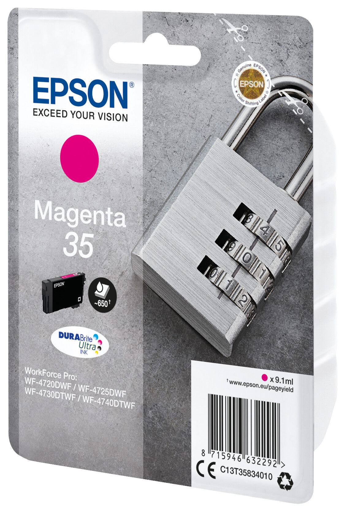 Epson Padlock Singlepack Magenta 35 DURABrite Ultra Ink