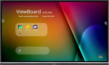 Viewsonic IFP7550-5F interactive whiteboard 190.5 cm (75") 3840 x 2160 pixels Touchscreen Black HDMI