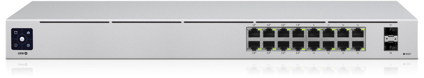 Ubiquiti UniFi 16-Port PoE Managed L2/L3 Gigabit Ethernet (10/100/1000) Power over Ethernet (PoE) 1U Silver