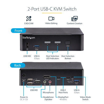 StarTech.com SV231DPUCA KVM switch Black