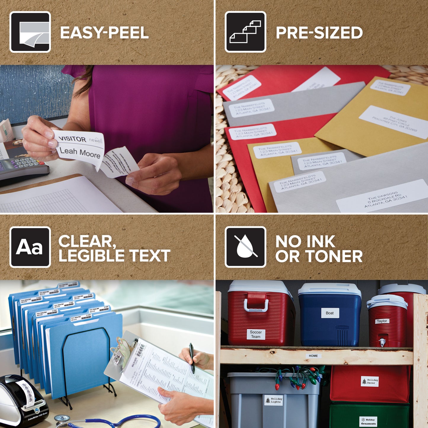 DYMO Authentic LabelWriter Multi-Purpose Labels | 54 mm x 70 mm | Self Adhesive | Roll of 320 Easy-Peel Labels | for LabelWriter Label Makers | Made in Europe
