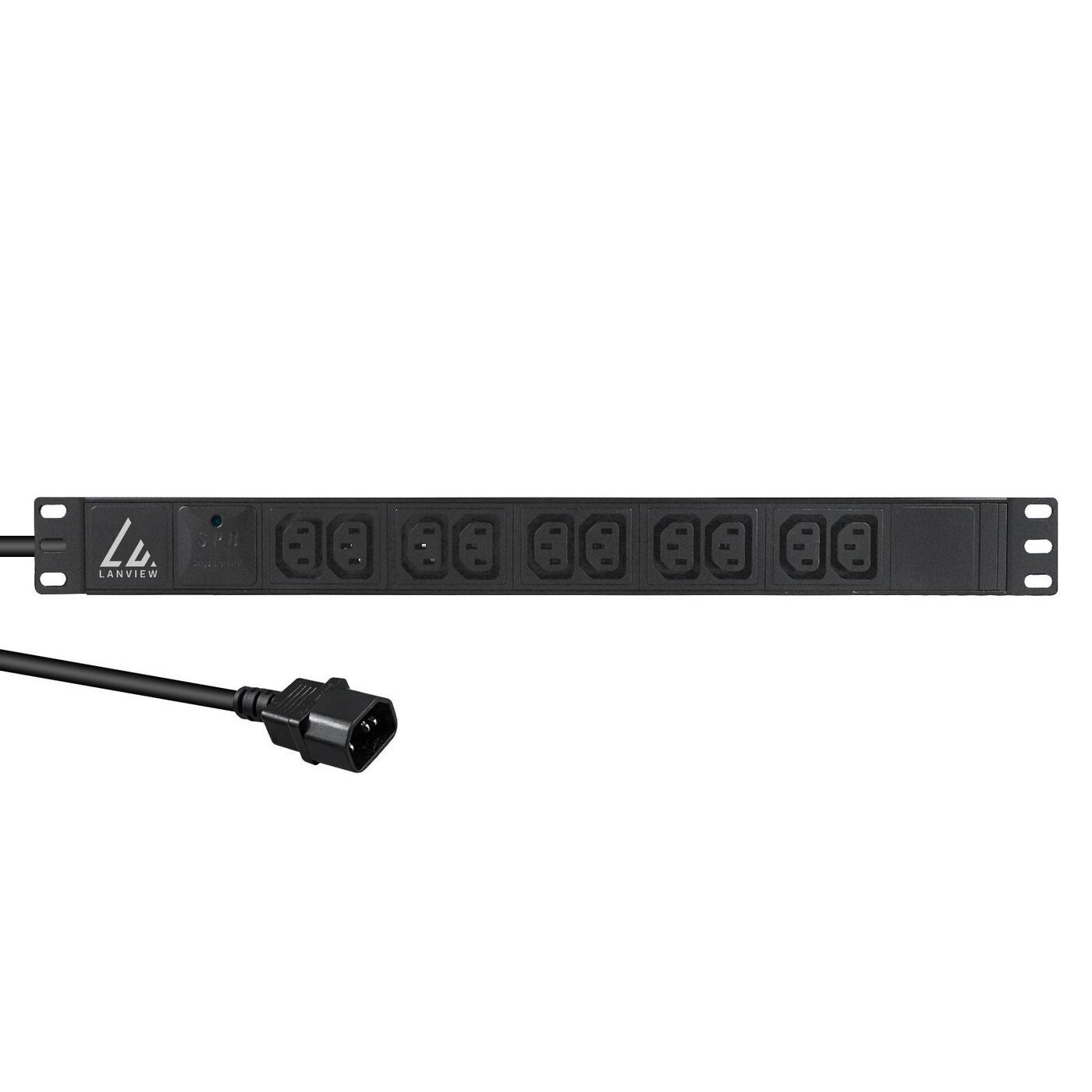 Lanview LVR-2MC14-SPD-C13X10 power distribution unit (PDU) 8 AC outlet(s) 1U Black
