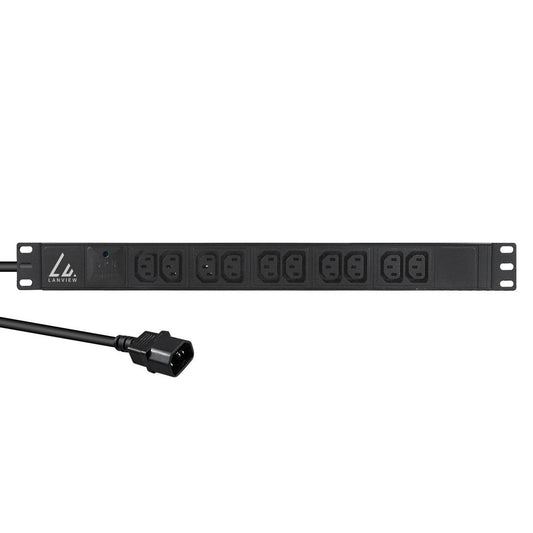 Lanview LVR-2MC14-SPD-C13X10 power distribution unit (PDU) 8 AC outlet(s) 1U Black