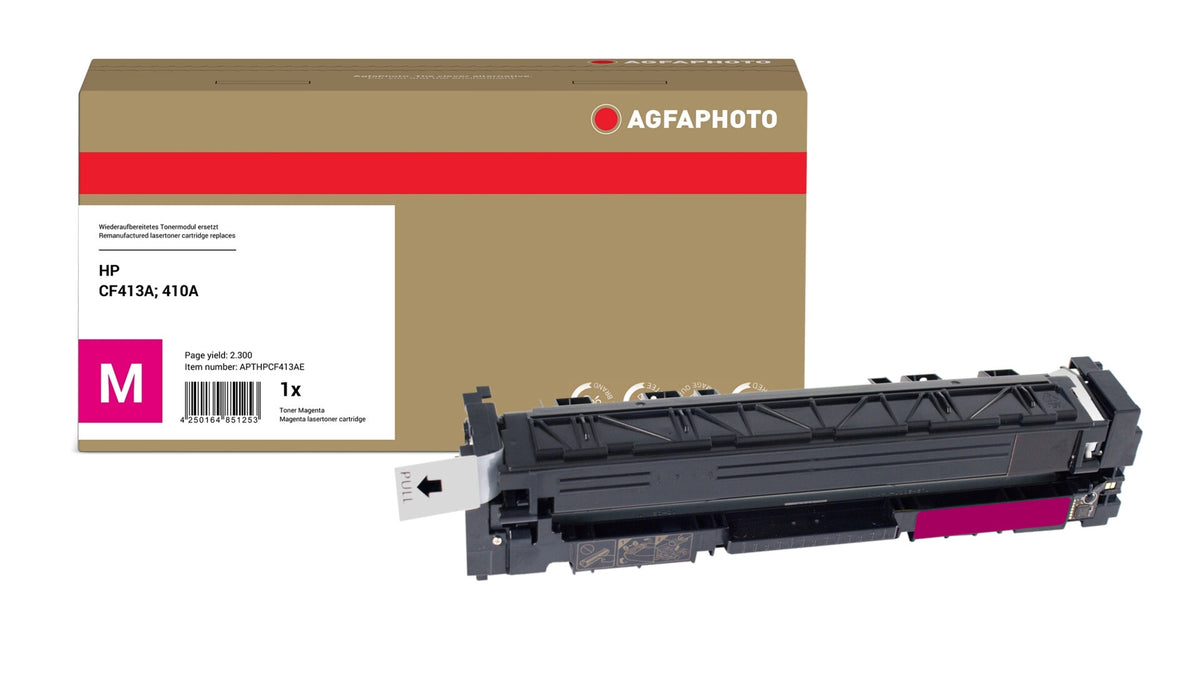AgfaPhoto Compatible Toner Cartridge, Magenta, Replacement for HP CF413A, 410A, 2300 Pages