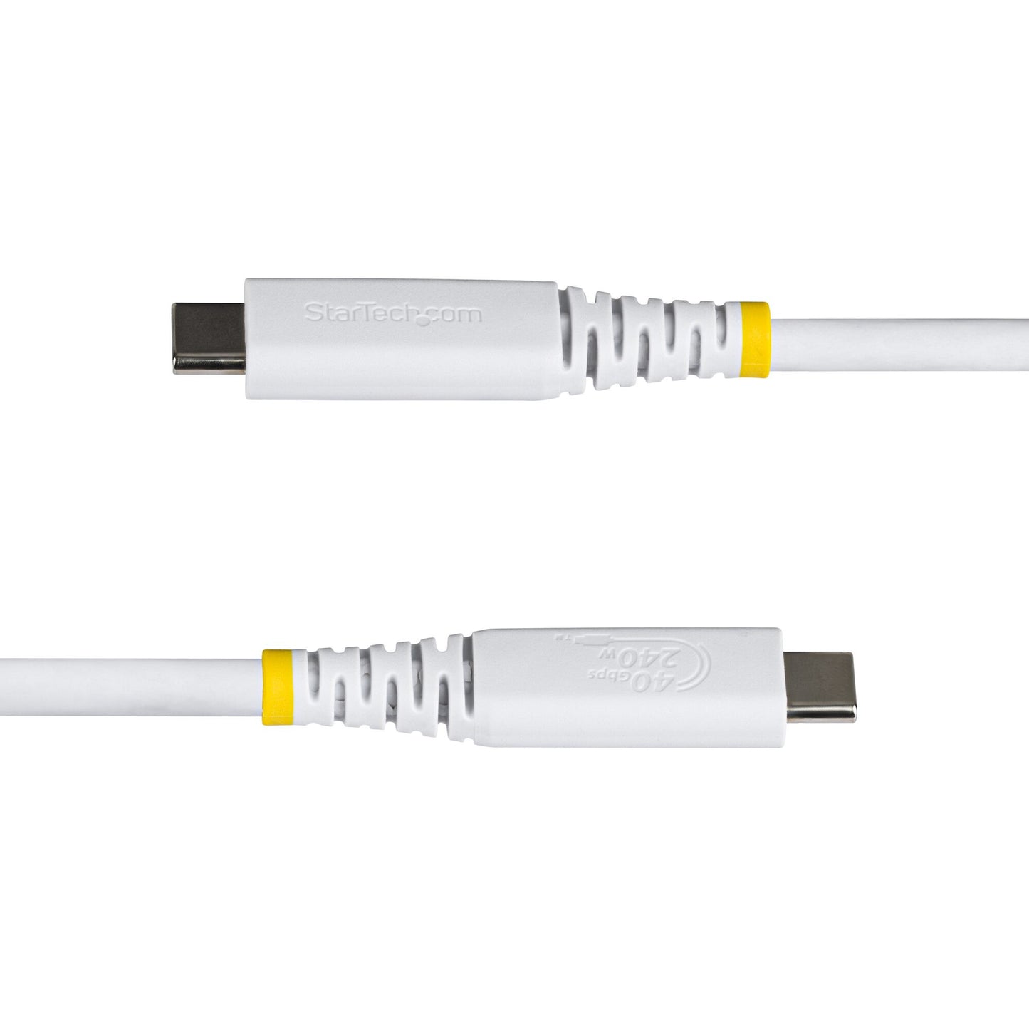 StarTech.com 1m (3ft) USB4 Cable, 40Gbps, USB-IF Certified USB-C Cable, 240W PD, 8K 60Hz/4K 240Hz DP2.1 DP40, TPE Jacket, Thunderbolt 4 Compatible - White USB-C Cord