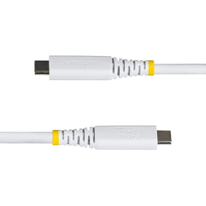 StarTech.com 50cm (1.6ft) USB4 Cable, 40Gbps, USB-IF Certified USB-C Cable, 240W PD, 8K 60Hz/4K 240Hz DP2.1 DP40, TPE Jacket, Thunderbolt 4 Compatible - White USB-C Cord