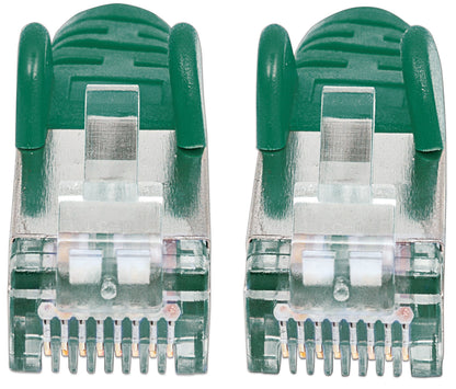 Intellinet Network Patch Cable, Cat6A, 1m, Green, Copper, S/FTP, LSOH / LSZH, PVC, RJ45, Gold Plated Contacts, Snagless, Booted, Lifetime Warranty