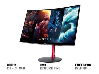 Acer Nitro KG2 Nitro XZ272S3 curved gaming monitor - 27", 1500R, Full HD, 180Hz, 1ms, FreeSync Premium, DisplayHDR 400, HDMI & DP