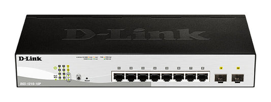 D-Link DGS-1210-10P - 10-Port Gigabit Smart Managed Switch including 2x SFP ports, nuclias compatible