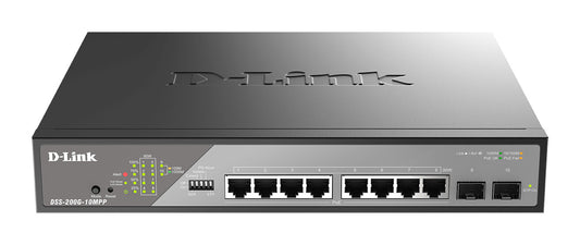 D-Link DSS-200G-10MPP/B network switch Managed L2 Gigabit Ethernet (10/100/1000) Power over Ethernet (PoE) 1U Grey