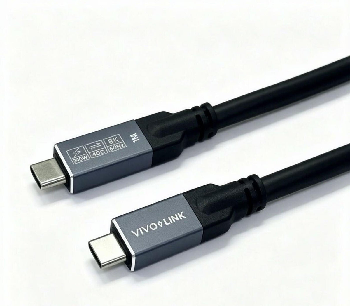 Vivolink USB-C to USB-C Cable 1m - USB4, 40Gbps, 100W PD, 8K, Enterprise-tested USB cable USB4 Gen 2x2 USB C 40 Gbit/s 240 W Black