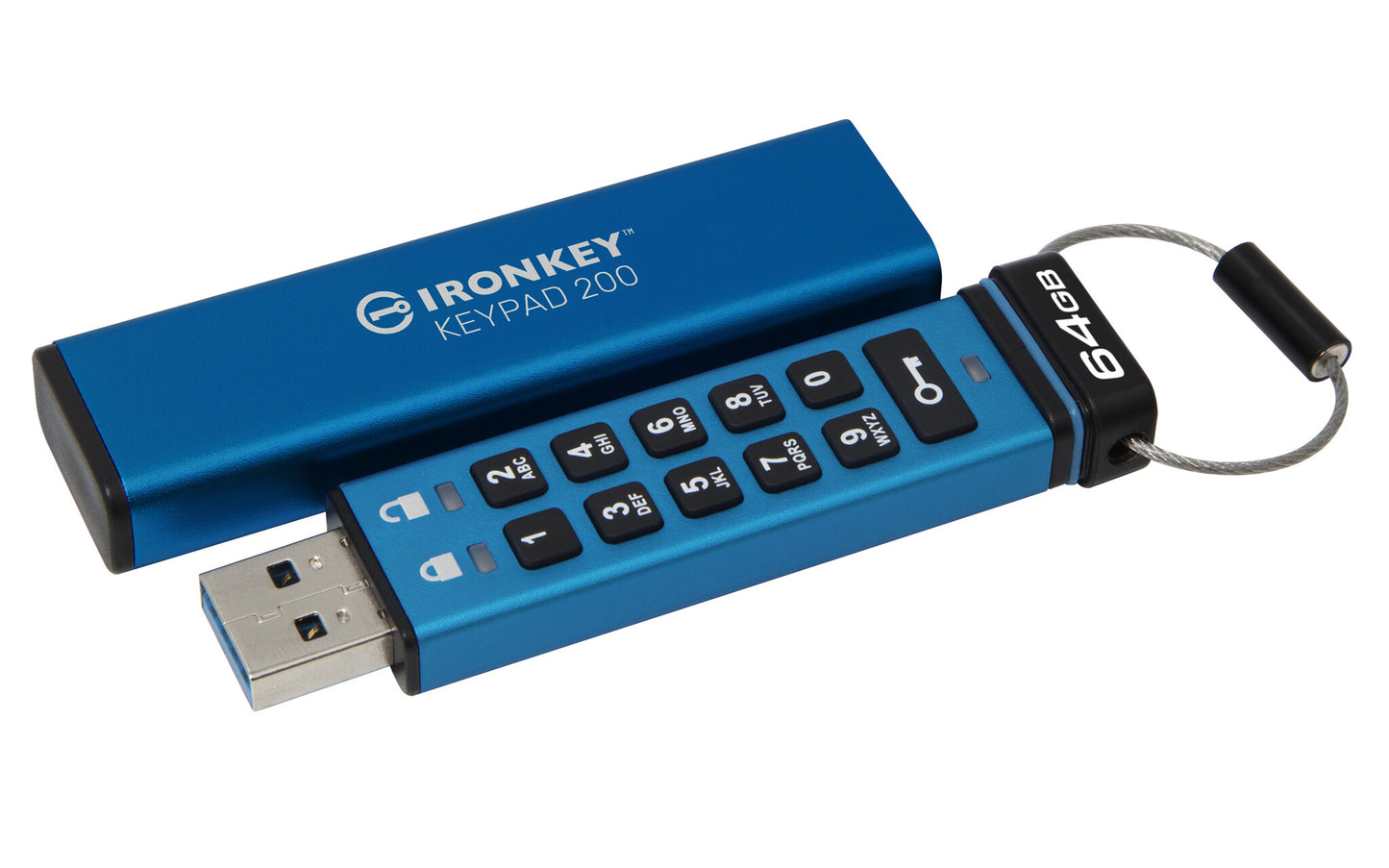 Kingston Technology IronKey 64GB Keypad 200, FIPS 140-3 Lvl 3 AES-256 Hardware Encrypted