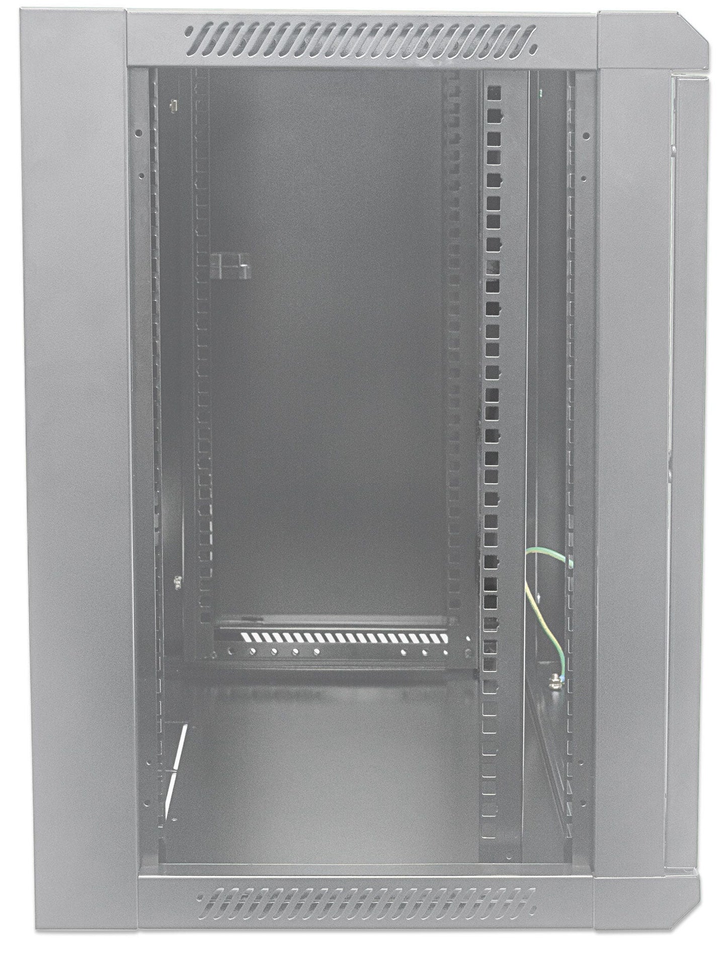 Intellinet Network Cabinet, Wall Mount (Standard), 12U, Usable Depth 410mm/Width 510mm, Grey, Flatpack, Max 60kg, Metal & Glass Door, Back Panel, Removeable Sides, Suitable also for use on desk or floor, 19",Parts for wall install (eg screws/rawl plugs) n