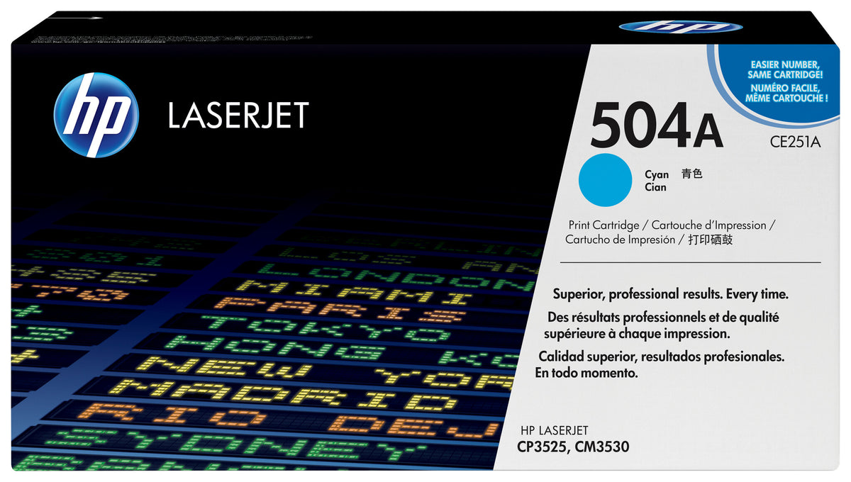 HP 504A Cyan Original LaserJet Toner Cartridge